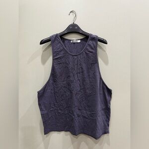 Embellished Navy Tank Top